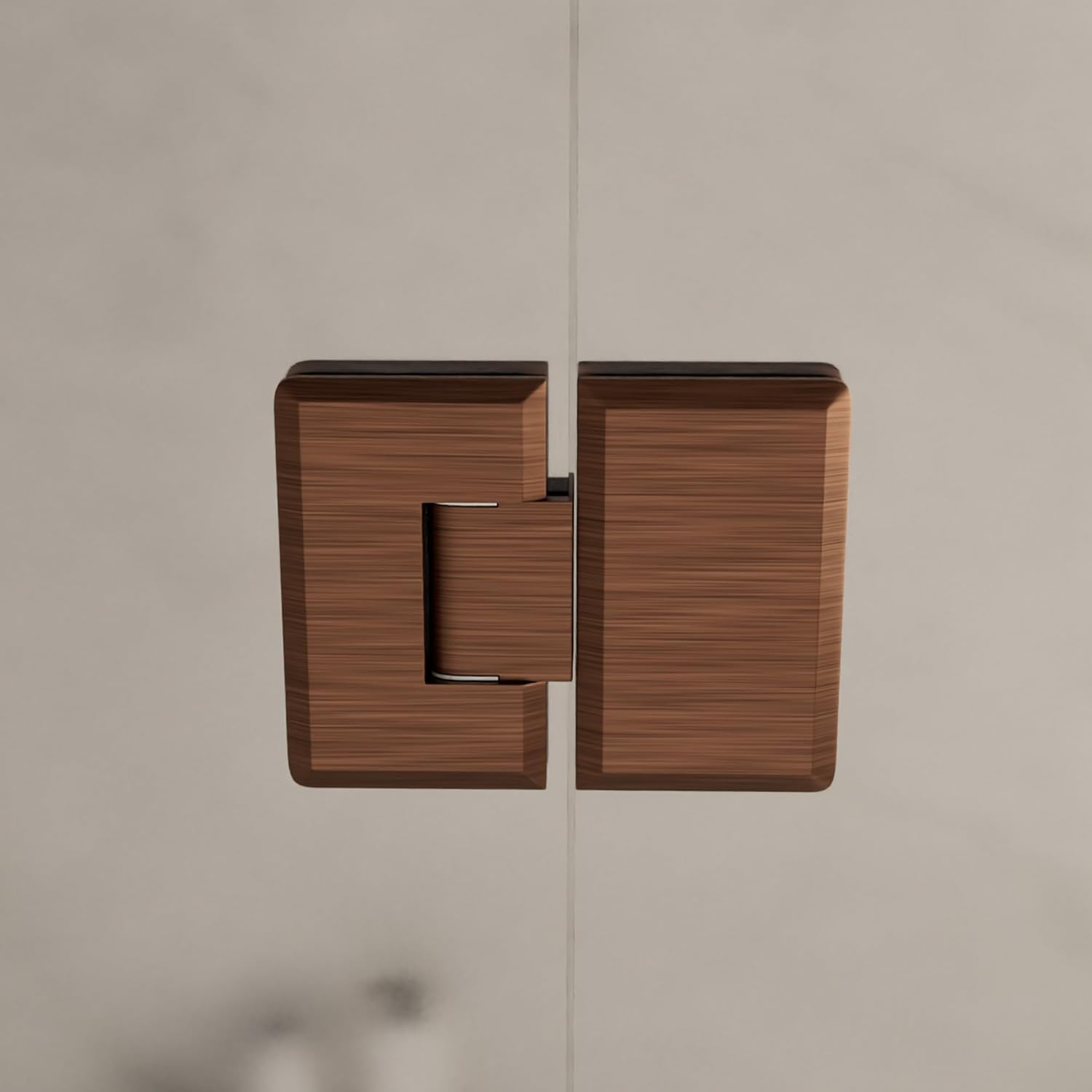 Brixwell Adjustable Glass-to-Glass Mount Shower Door Hinge 180 Degrees, Antique Copper Finish, Solid Forged Brass, 4" Height, 4-11/16" Overall Width, Fits 3/8" and 1/2" Glass Panels