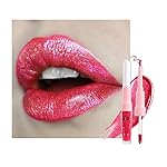 Kaely 2-in-1 Crushed Ruby Red Metallic Lipstick and Lip Liner, Shimmer Liquid Metallic Lipsticks for Women, Glitter Lip Gloss Stain Long Lasting Waterproof Smudge Proof 24 Hour, Vegan Makeup, 18