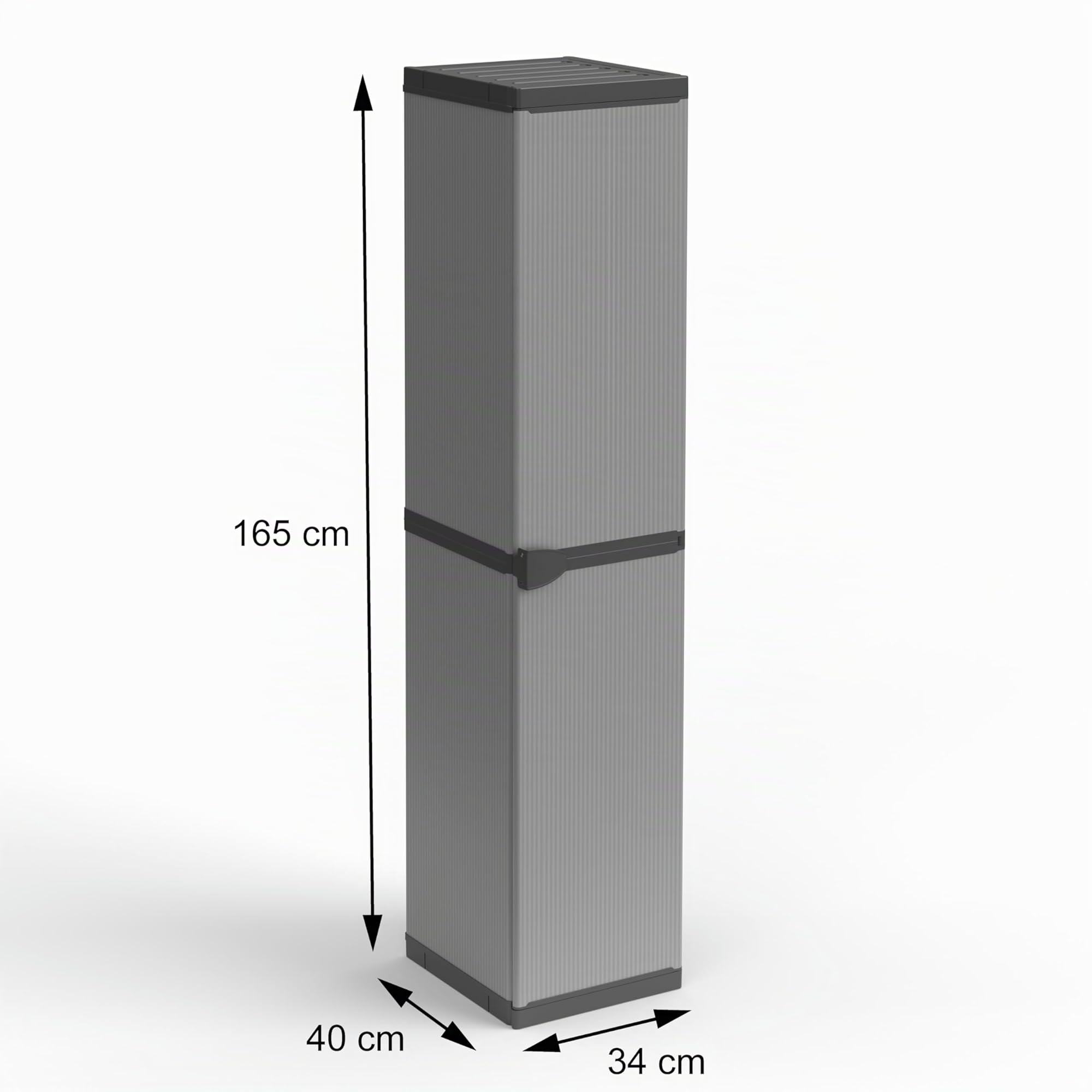 Armario de 1 puerta para interior/exterior utilizable también como botellero con estantes regulables en altura, 34 x 40 x 165 cm
