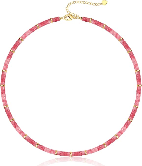 Choker Necklace for Women, Beaded Necklaces for Women Stocking Stuffers for Teens Teen Girl Gifts Gifts for Her Adjustable 14k Gold Gemstone Summer Anniversary Birthday Christmas Jewelry
