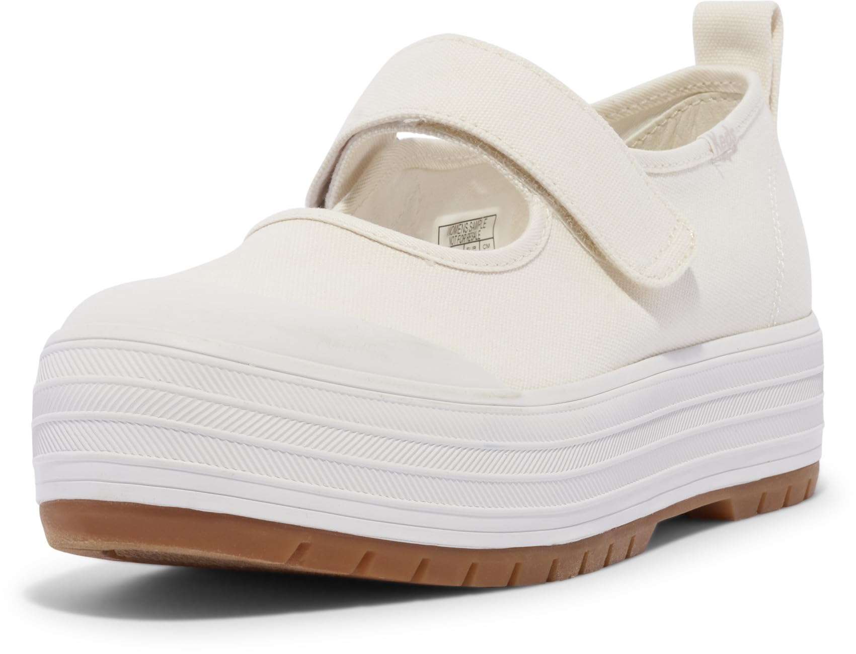 Keds Women's Mary Jane Flat 7.5 White Canvas