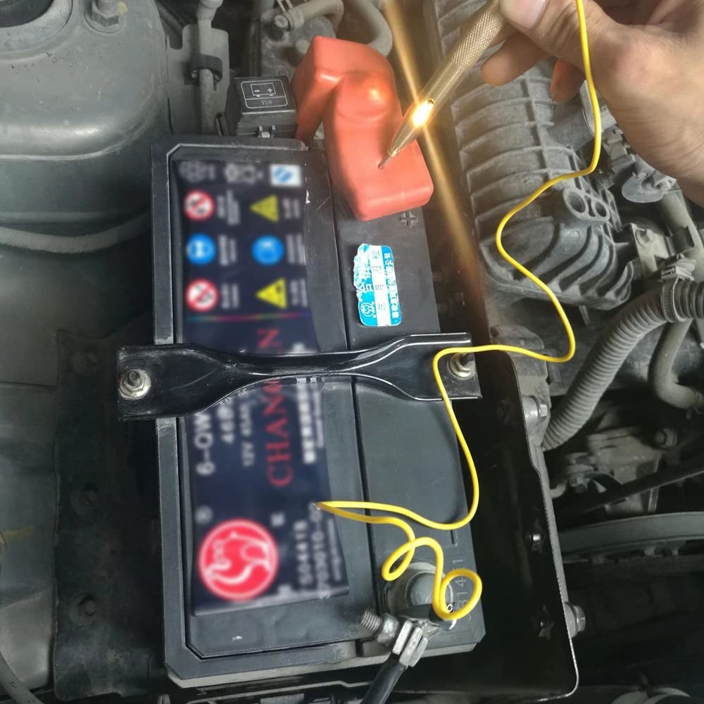 AUTOZOCO Comprobador voltaje de circuito de luz de coche, Probador de voltaje automotriz, Voltímetro de circuito de coche, Comprobador de corriente para vehículos, DC 6 V/12 V/24 V
