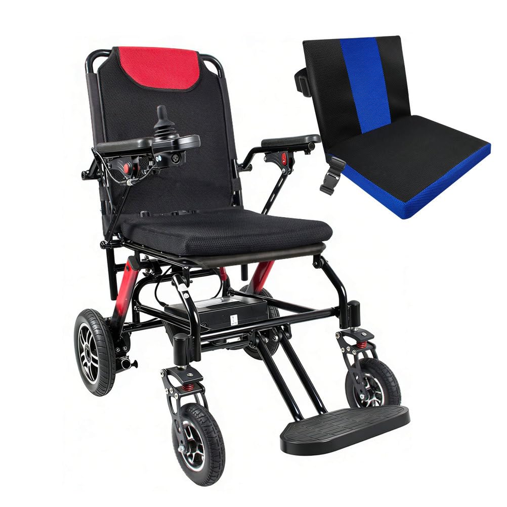 Chaise Roulante Électrique, Fauteuils Roulants Électriques Pliables 15-20 Km Longue Plage De Voyage, Chaise Roulante Électrique All Terrain pour Adultes Aînés