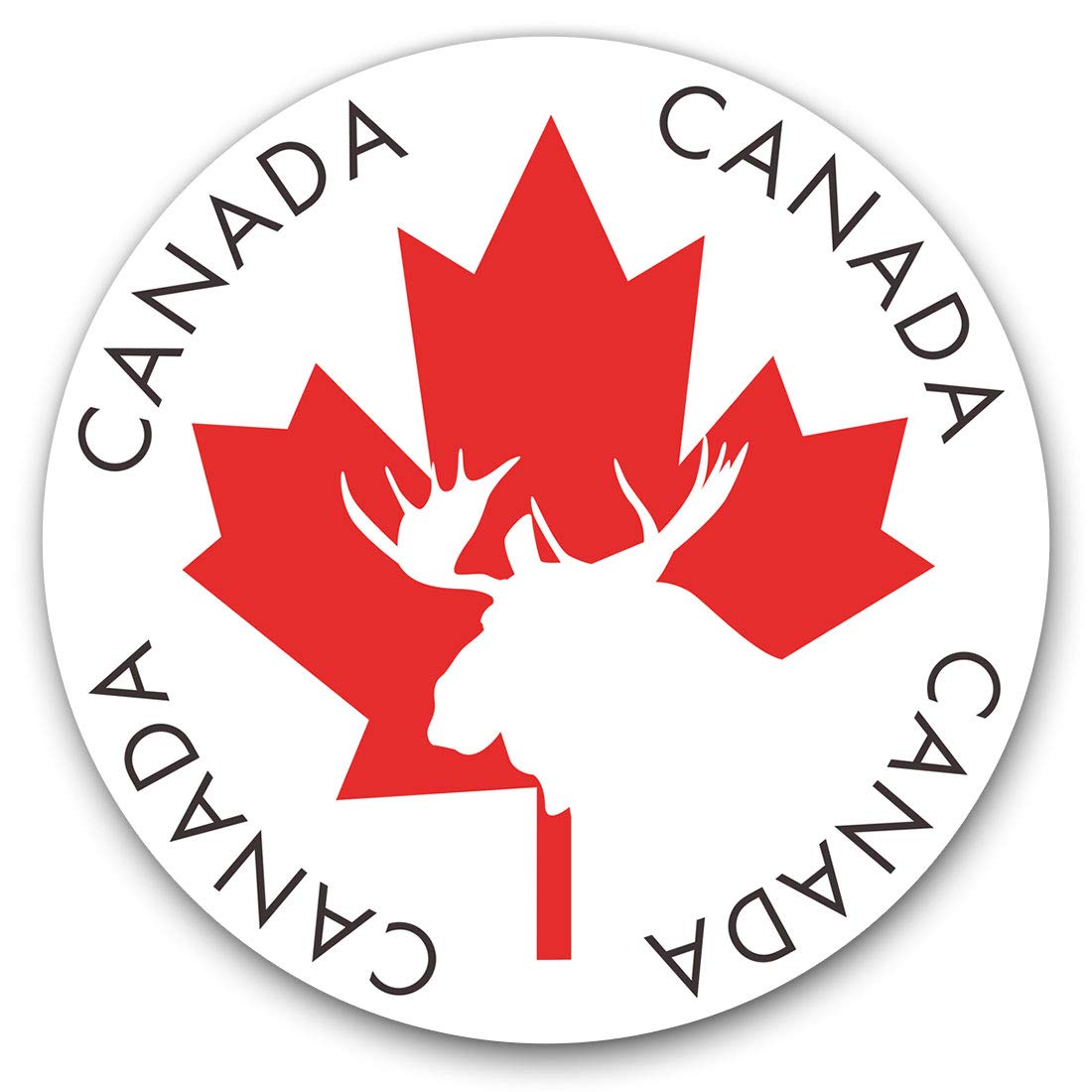 Destination Vinyl Ltd Canada Maple Leaf Moose Flag 4338 Awesome Vinyl Stickers (Set Of 2) 15Cm - Canada Maple Leaf Moose Flag Fun Decals For Laptops,Tablets,Luggage,Scrap Booking,Fridges #4338