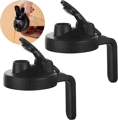 Tapa de boquilla para tarros Mason de boca ancha, tapa abatible para jarra de masón, tapa hermética con asa hermética, tapa de sello a prueba de