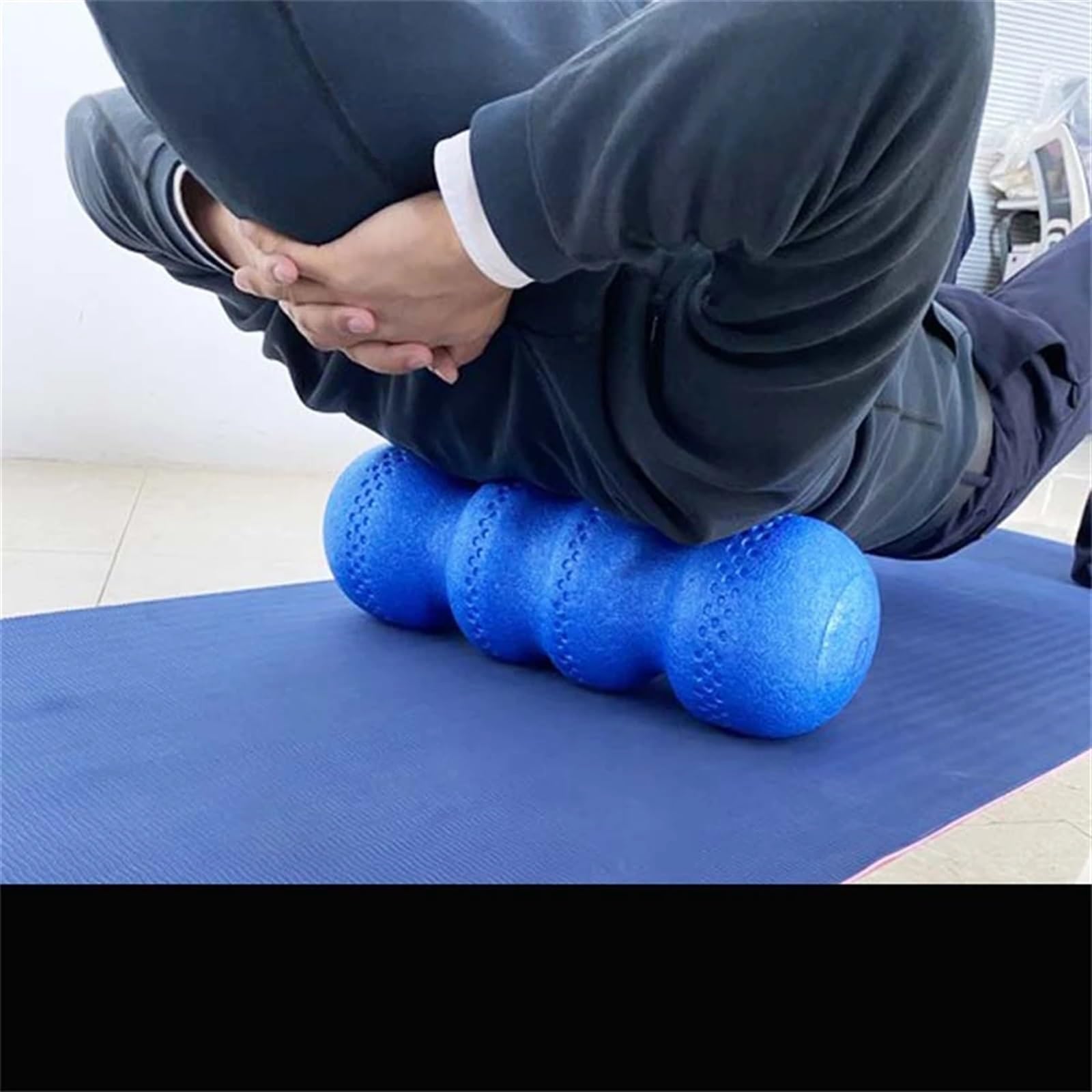 Faszienrolle EPP-Yoga-Schaumstoffrolle, Wellenform-Massage, Muskelentspannung, Sportübungen, Fitness, Rücken, Beine, myofasziale Entspannung, 45 x 15 cm(Blue 55)