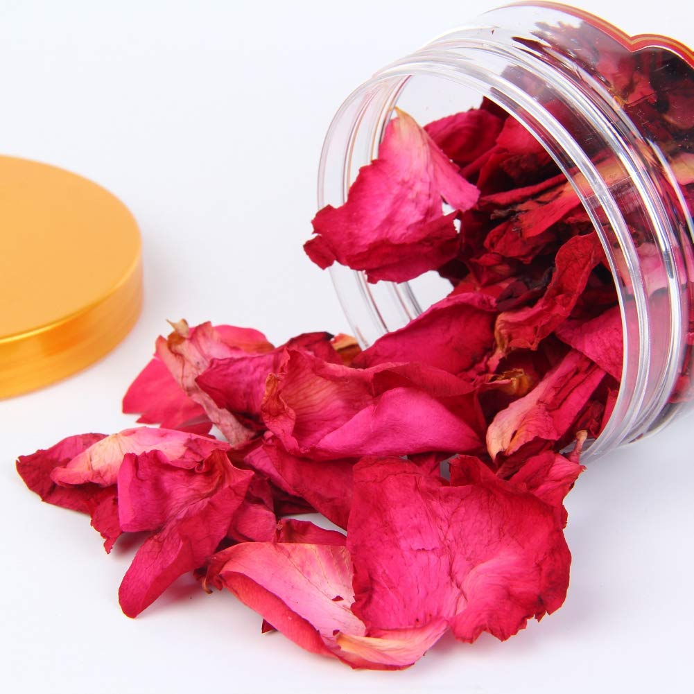 Ofanyia 20g Red Petal Roses Dried Rose Petals Real Rose Flower Petals for Body Foot Bath : Beauty & Personal Care