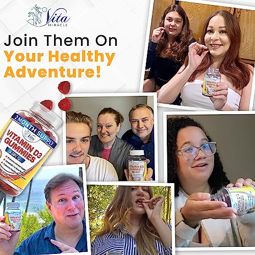 Vitamin D Gummies For Adults Kids 5000 Iu - Chewable D3 Gummies Supplement For Women Men 2 Month Supply Vit D Gummy Tasty Chewables #TOP3