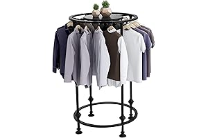 Round Retail Clothing Display Rack in BLACK