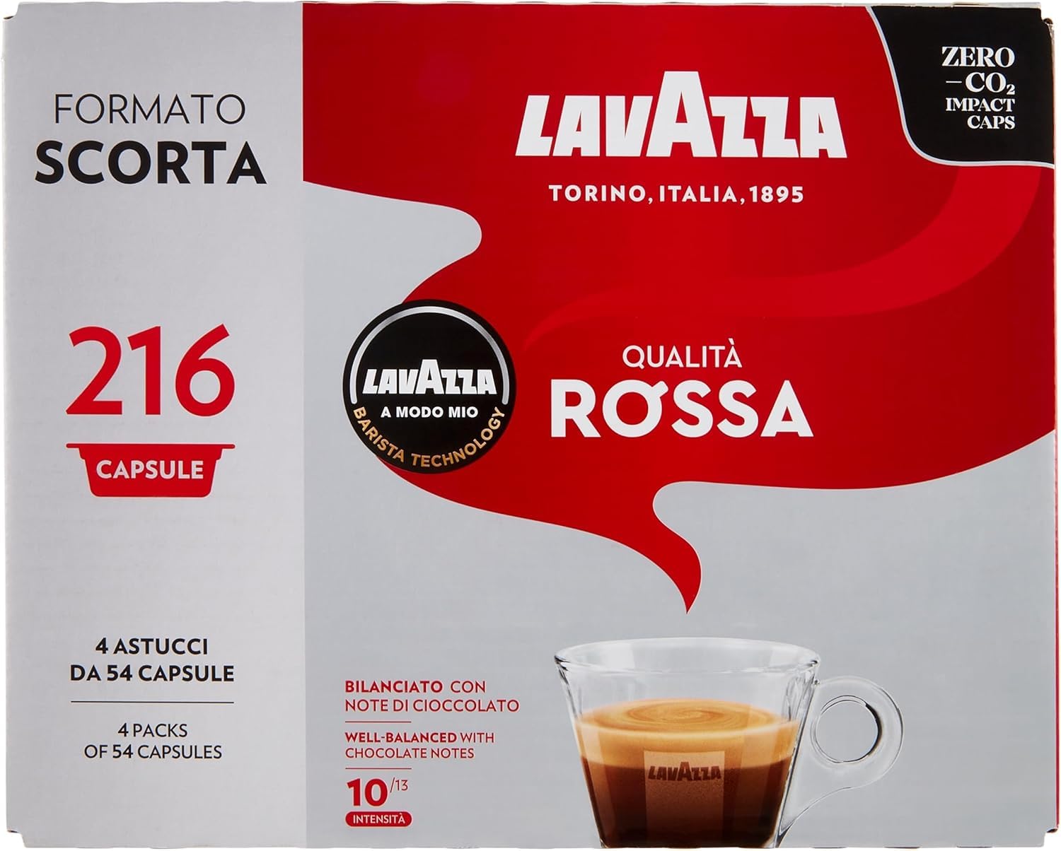 Lavazza A Modo Mio Qualità Rossa 216 Capsule 1.620 g