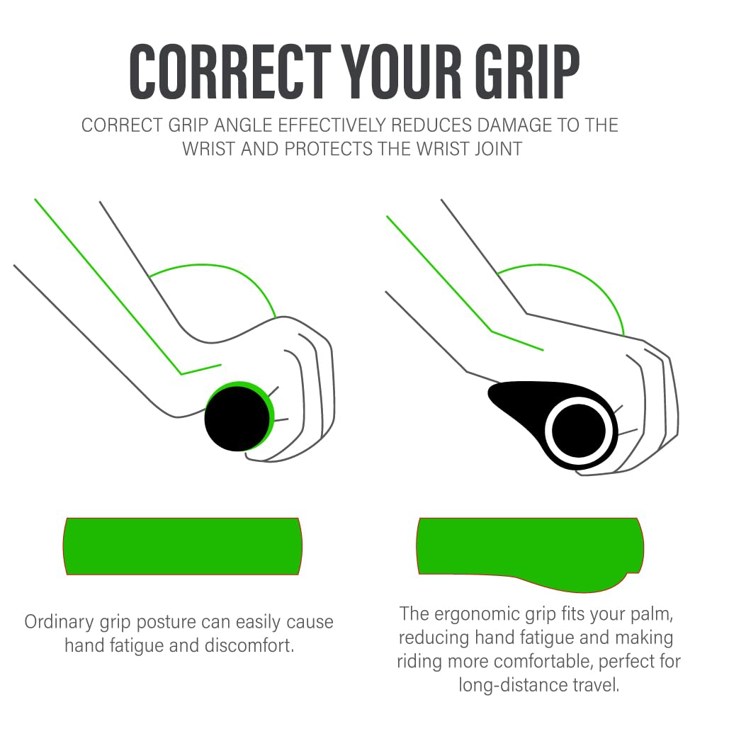 CHooee Impugnature ergonomiche per mountain bike, in silicone per manubrio MTB/BMX.