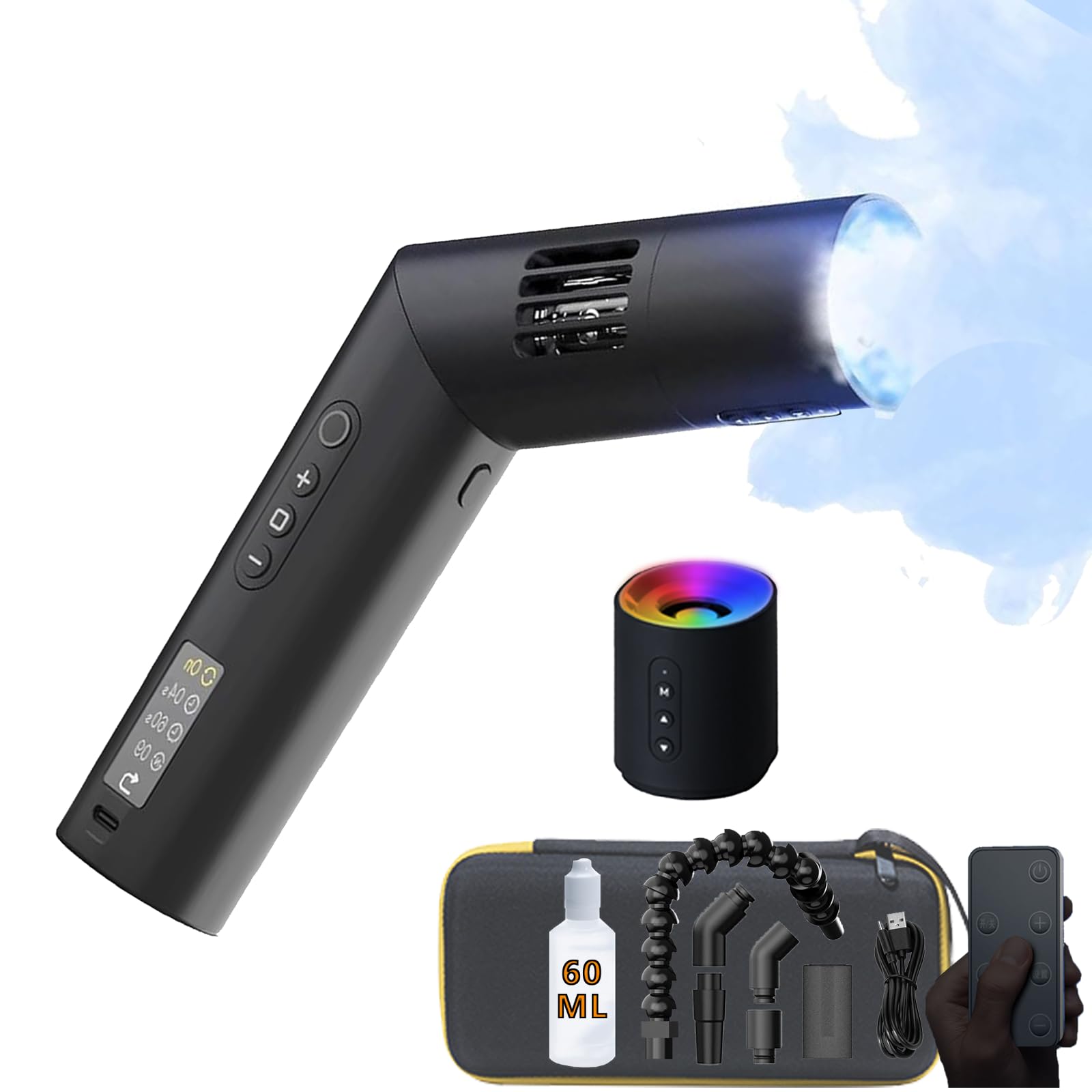 COLBOR CF5 macchina del fumo portatile,Mini macchina fumo portatile 40w,telecomando wireless 10m, maniglia pieghevole fog machine,Può essere utilizzato per eventi all'aperto, DJ feste, fotografia