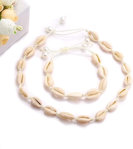 Miniatura 5 de CENAPOG Gargantilla de concha de Cowrie para mujer, collar de concha de Puka, collar de conchas marinas, joyería hawaiana de playa, Concha, concha
