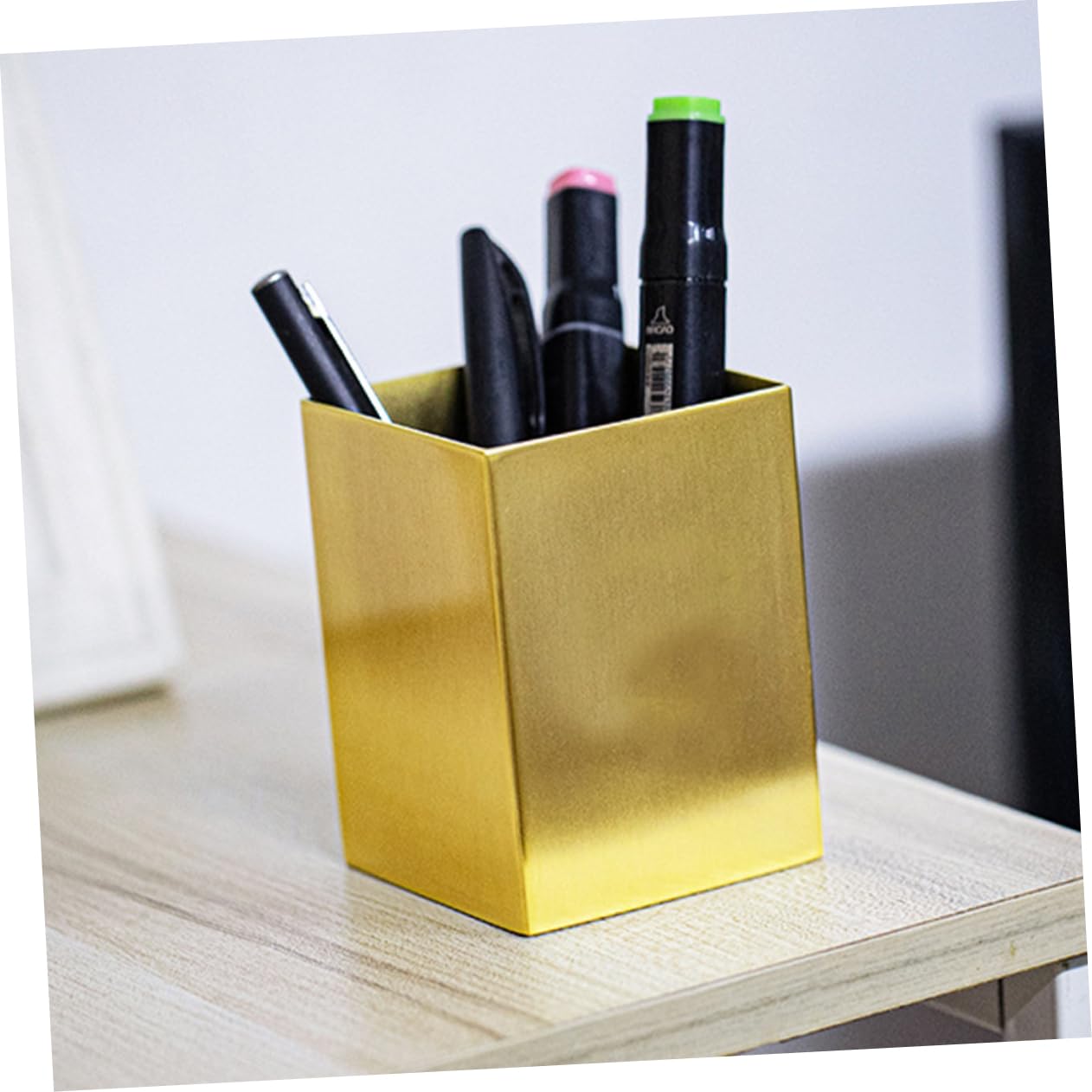 VILLCASE Porta Lápices y Brochas De Maquillaje Organizador De Escritorio Contenedor De Bolígrafos Acero Inoxidable