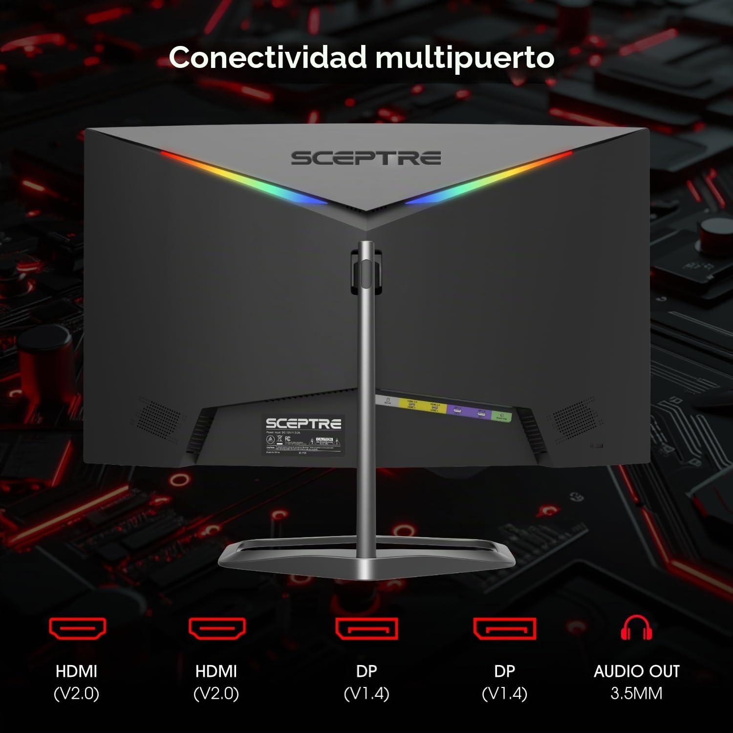 Sceptre Monitor curvado para juegos de 24.5 pulgadas hasta 240Hz 1080p R1500 1ms DisplayPort x2 HDMI x2 altavoces integrados de cambio de luz azul, negro máquina 2023 (C255B-FWT240)