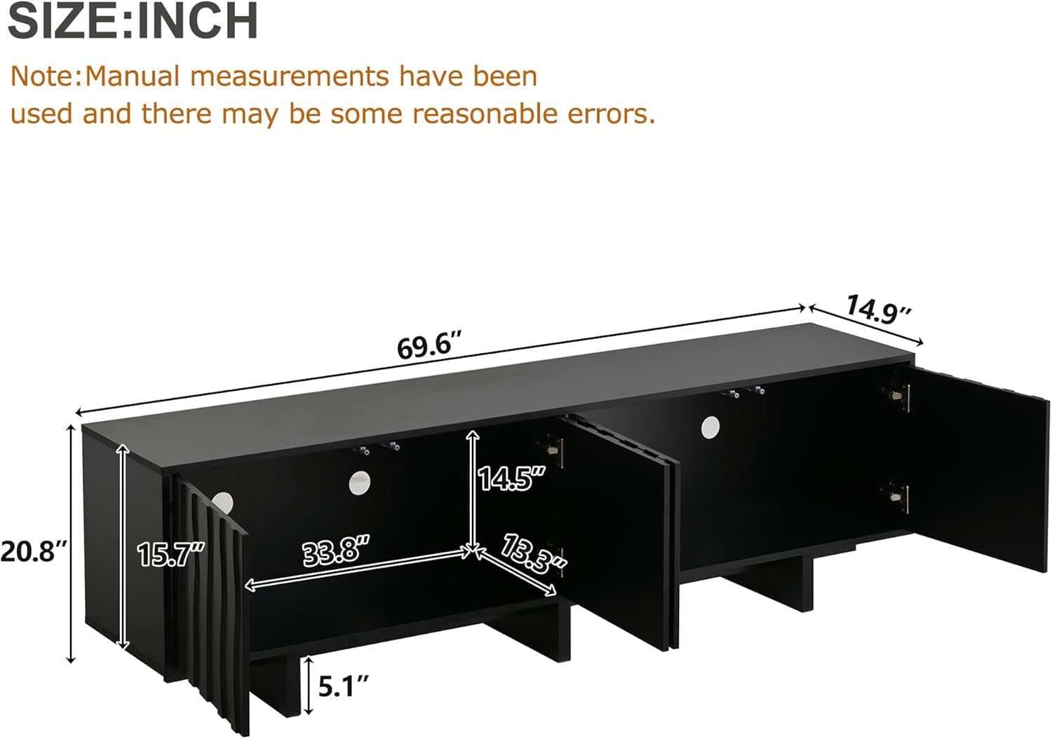TV Stands for Living Room, TV Console Table and Entertainment Center with Storage Cabinet for Bedroom - up to 75", Modern Farmhouse Furniture Media Console