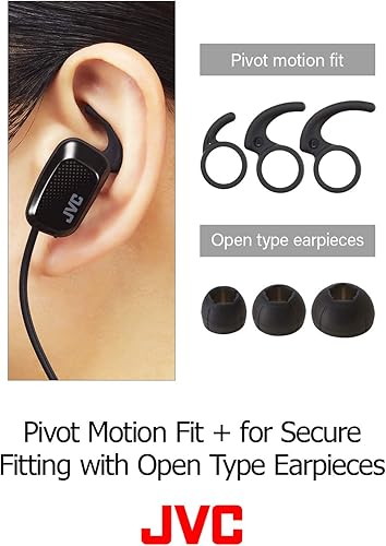 Miniatura 7 de JVC AE - Auriculares inalámbricos, conectividad Bluetooth, ajuste de movimiento de pivote, resistente al agua IPX5, entrenador de forma de