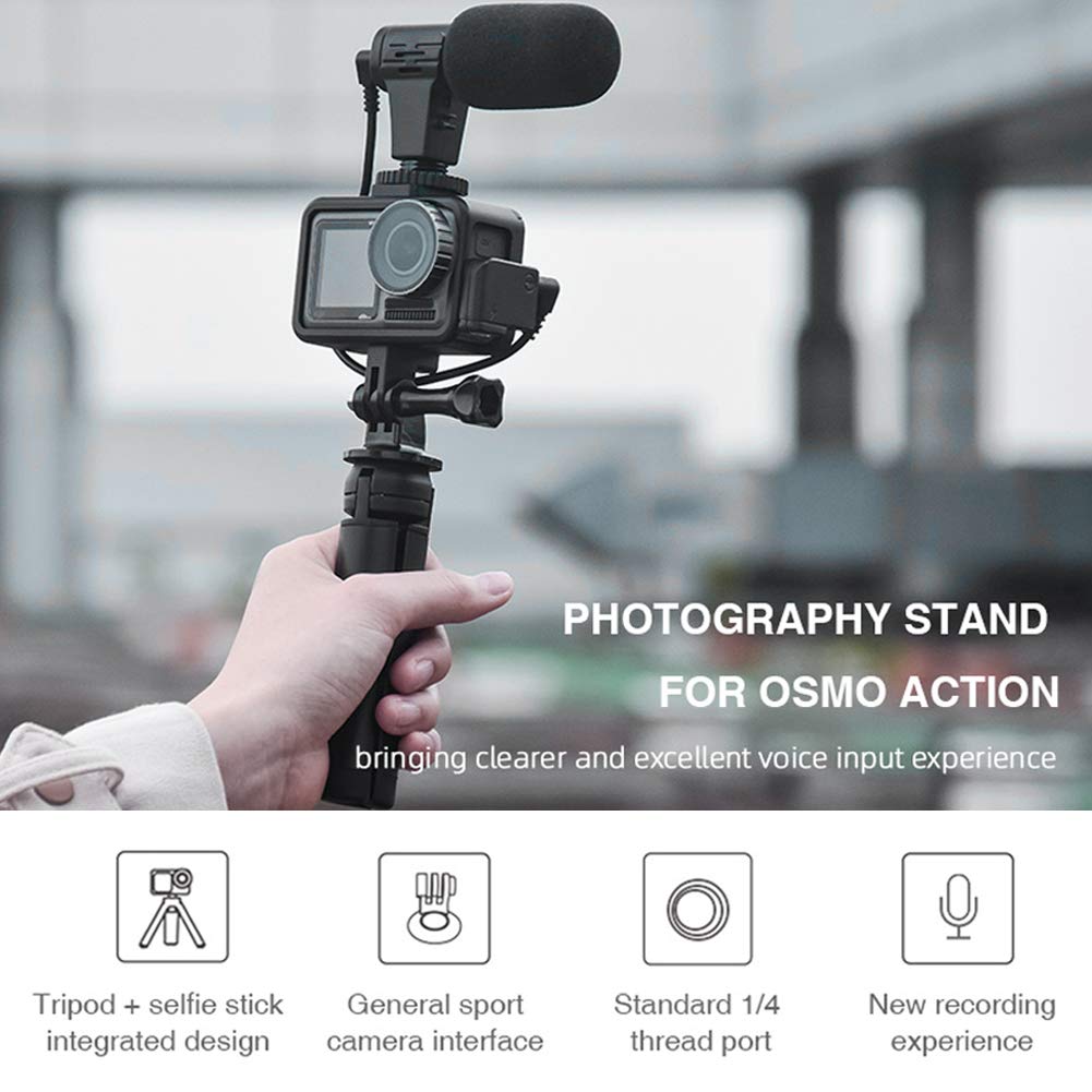 MtLavishishishishing Camera Selfie Selfie Set ideale per l'acquisizione di momenti pieni di azione con microfono portatile leggero eccellente adattatore audio ad alta stabilità e