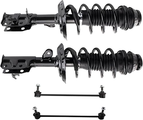 Miniatura 533 de TRQ Kit de suspensión delantera, conjunto de amortiguadores y resortes, barra estabilizadora, enlace estabilizador compatible con Chevrolet