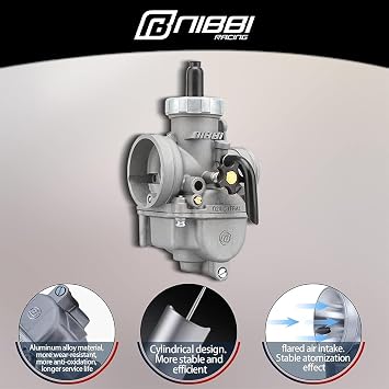 NIBBI PE24 Carburetor 24mm Carb Motorcycle Carburetor with Carb Jets Fit 125cc150cc Motorcycle Engine for Dirt Bike Mini Bike ATV Apollo TaoTao