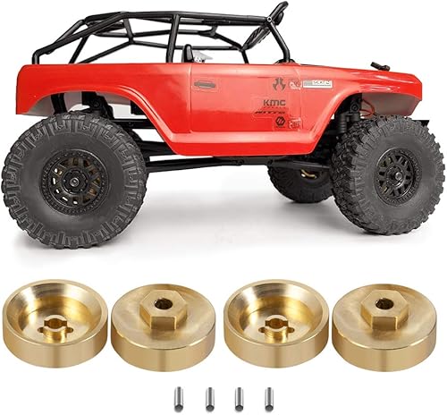 Miniatura 3 de RCLions 4 unids Heavy Duty latón rueda hexagonal adaptador 0.197 in para AXIAL SCX24 AXI90081 AXI00001 AXI00002 1:24 RC Crawler Actualizaciones de