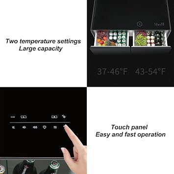 LED Coffee Table with Wireless Charging Module & Built-in Fridge, Modern Coffee Tables with Atmosphere Light, Smart Center Tea Table, Black Coffee Table for Living Room