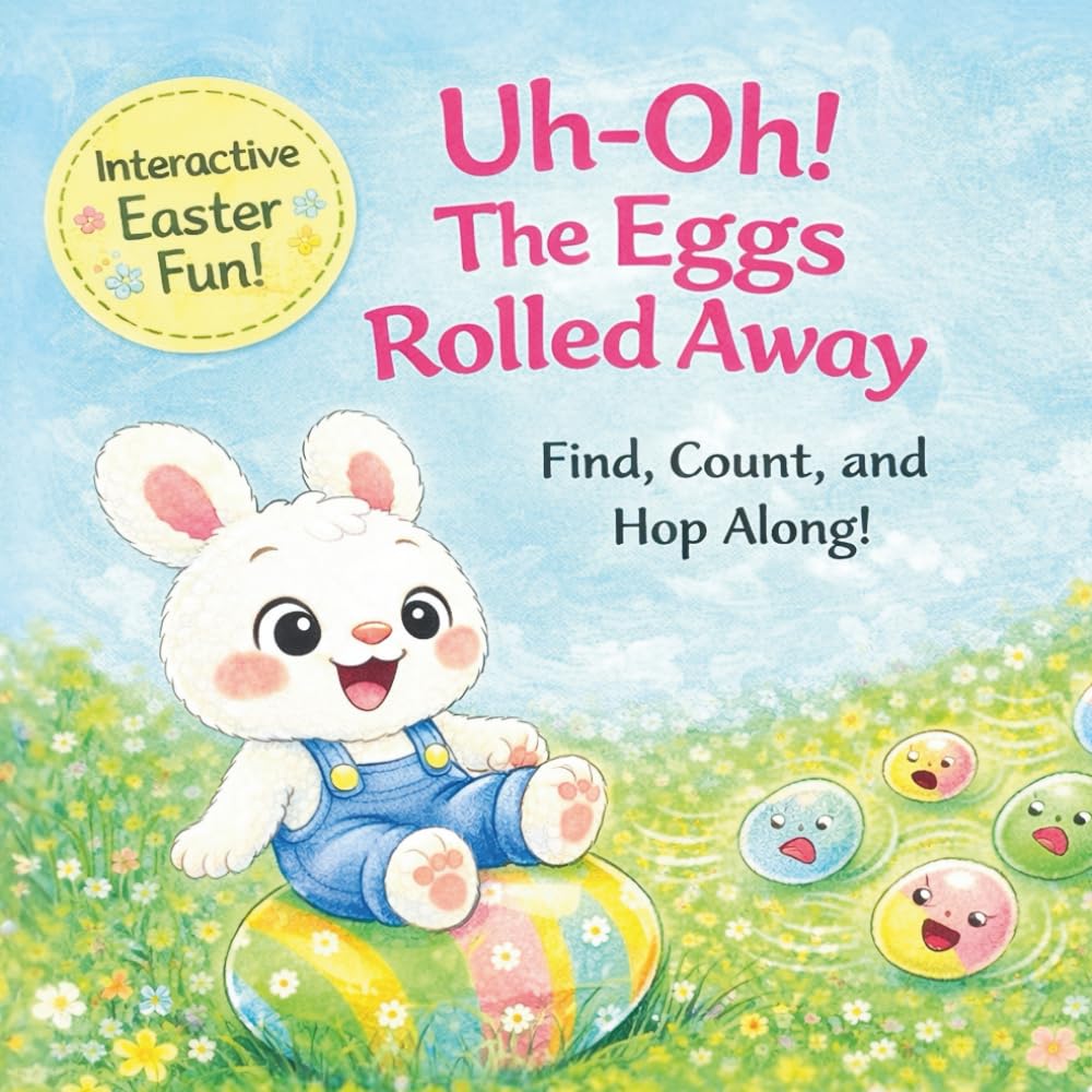 Uh-Oh! The Eggs Rolled Away: Find, Count, and Hop Along! (Easter Book for Kids Ages 2-5)
