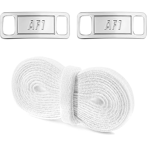 YLOKO Flat Shoelaces for Air Force 1 with AF1 Charms, 54” Original Replacement Shoe Laces for Sneakers