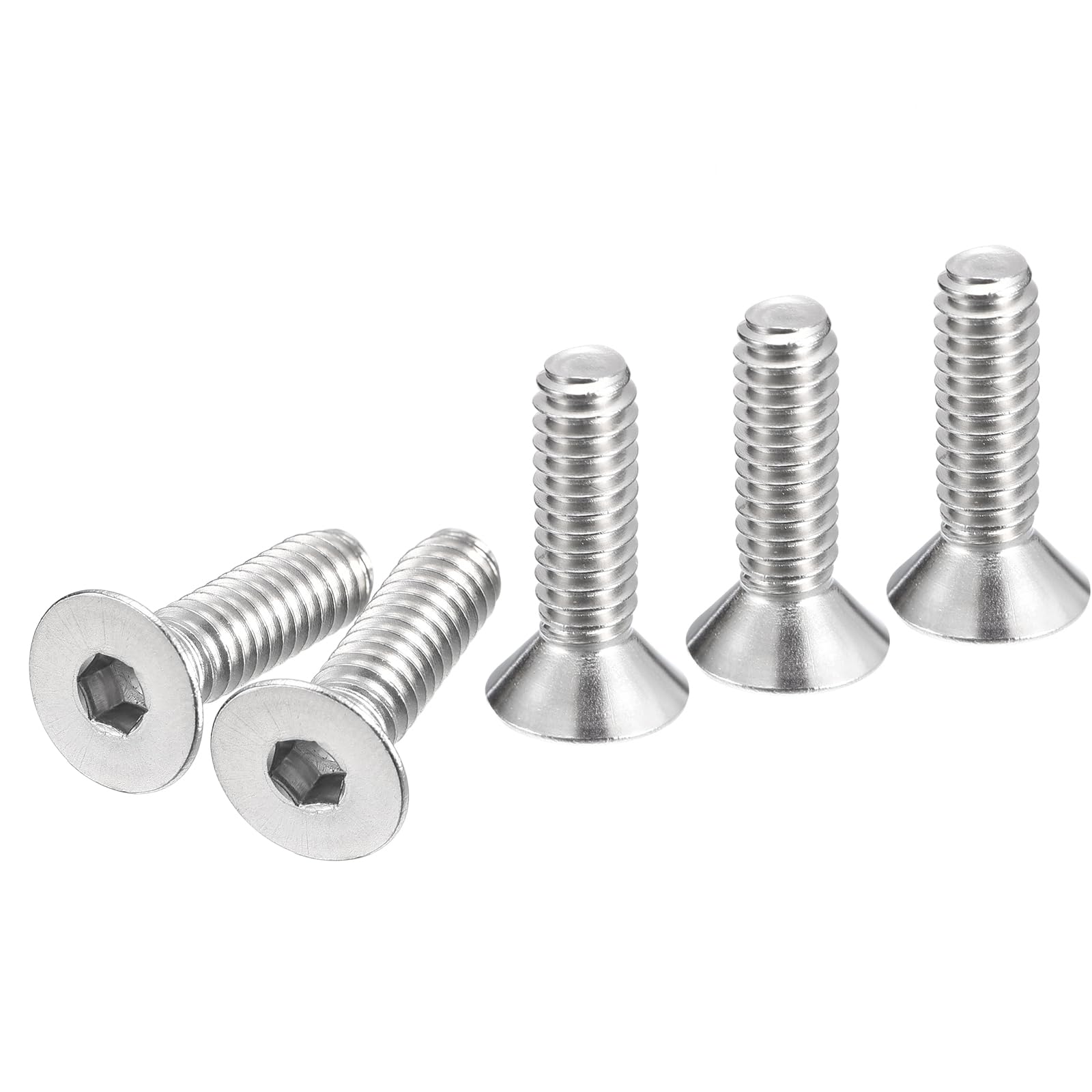 DTGN 1/4-20 x 7/8" Flat Head Socket Cap Screws, 30 Pack 304 Stainless Steel Hex Socket Flat Head Screws, Full Thread, Countersunk Bolts