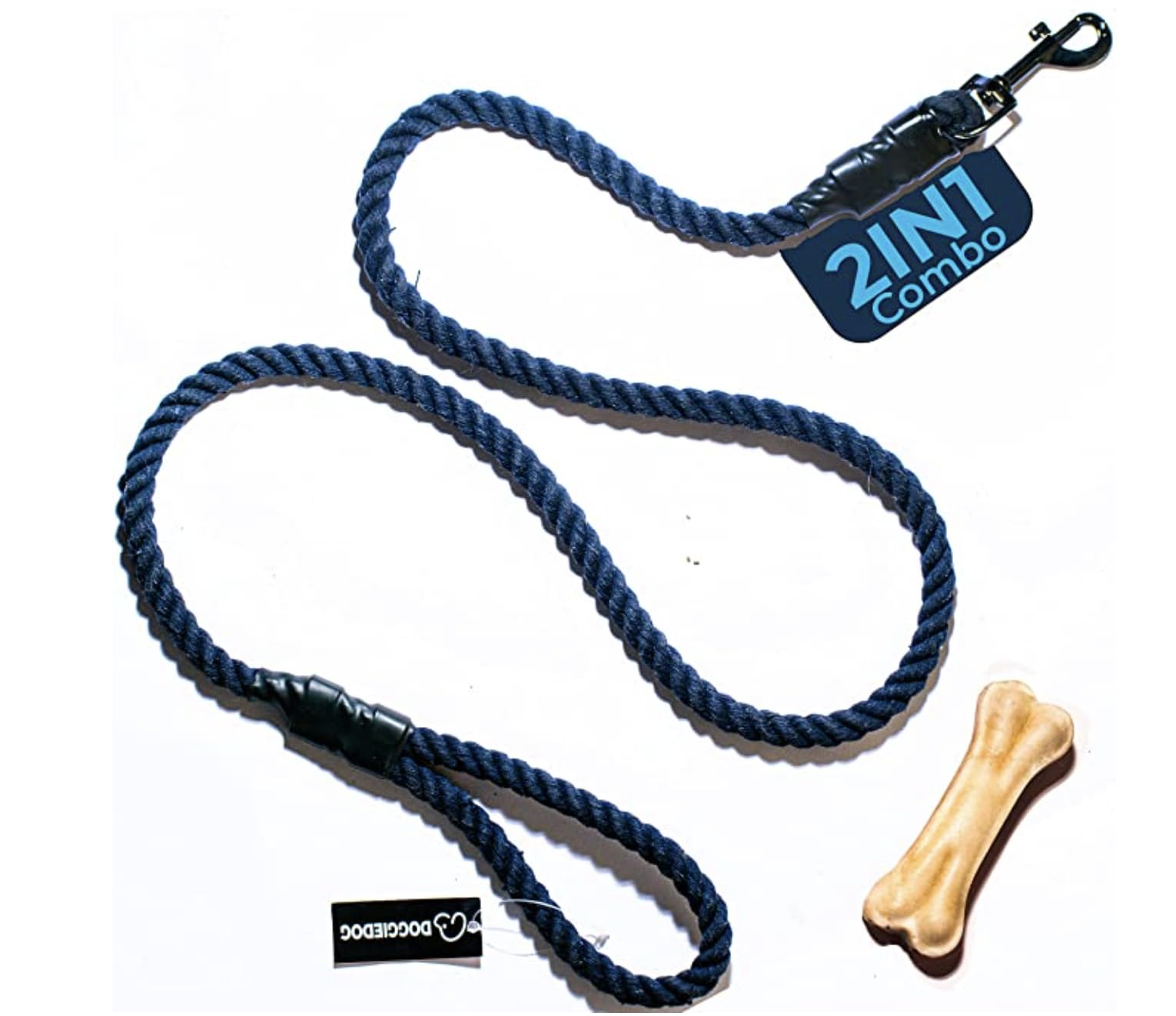 DOGGIE DOG 6 FT Dog Leash/Leashes Handmade Braided Cotton Rope Comfortable Dog Leash for Small Medium and Large Dogs for Walking, Jogging and Running Your Dog (BOB Barker Blue 2 in 1) (B0CDV11RLD) Amazon Price History, Amazon Price Tracker