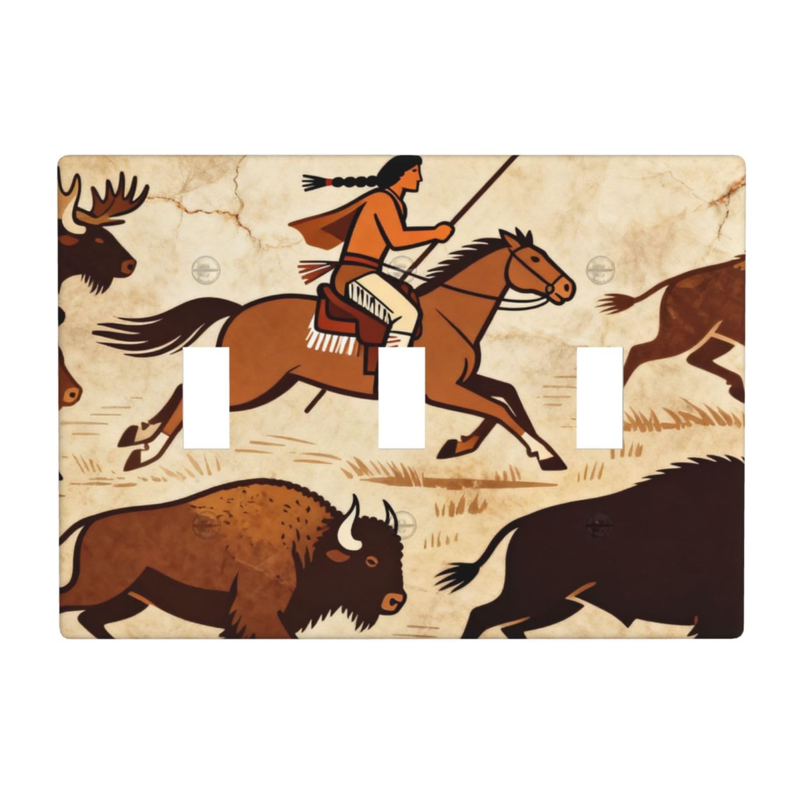 Hunting 3 Gang Switch Plate Cover-Unbreakable Polycarbonate Wall Plate, Heat Resistant Toggle Switch Decor for Home