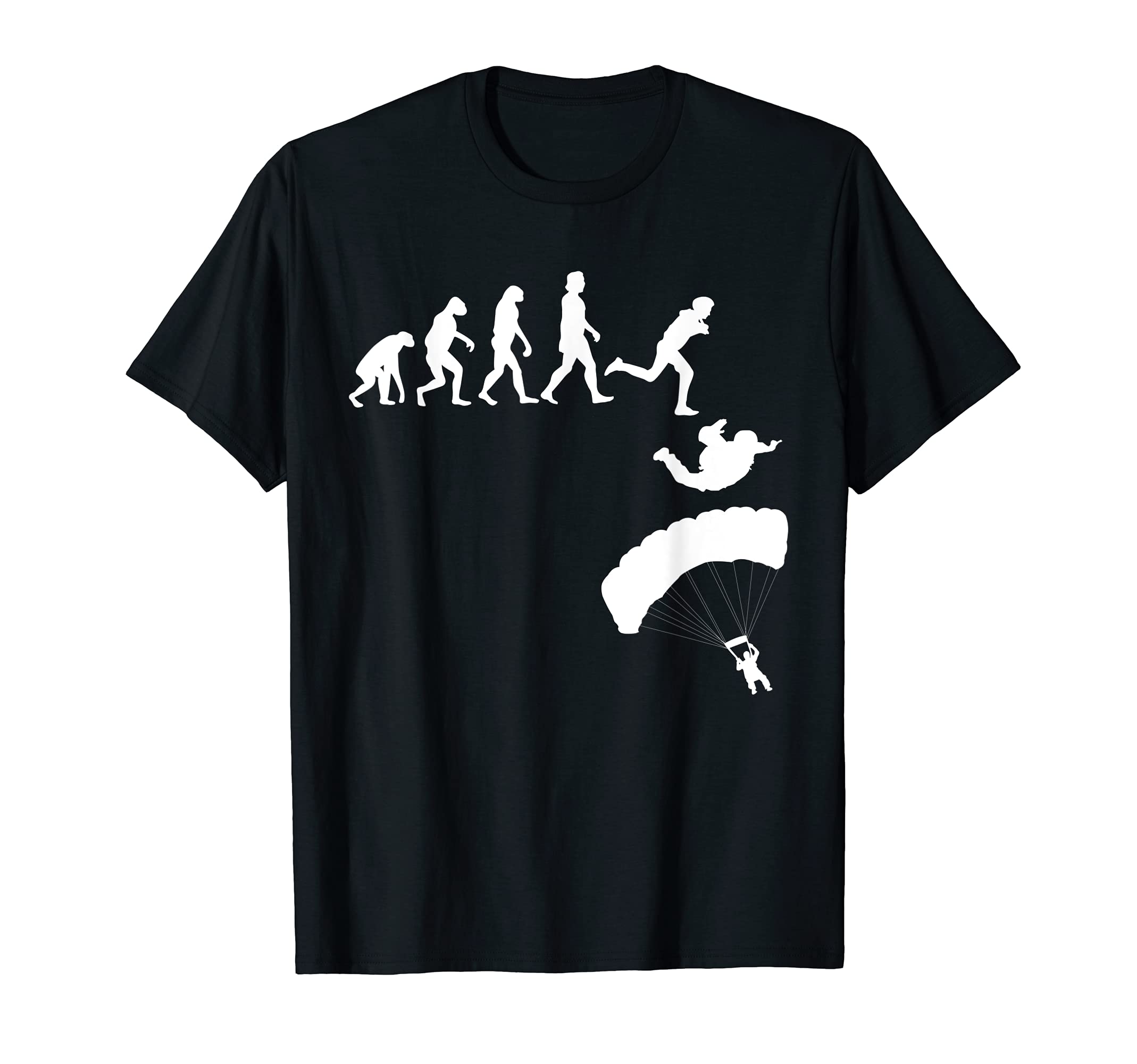 Skydiver Paragliding Evolution Skydiving GiftsSkydiver Evolution Funny Skydiving Parachuting Skydive T-ShirtOEKO-TEX STANDARD 100