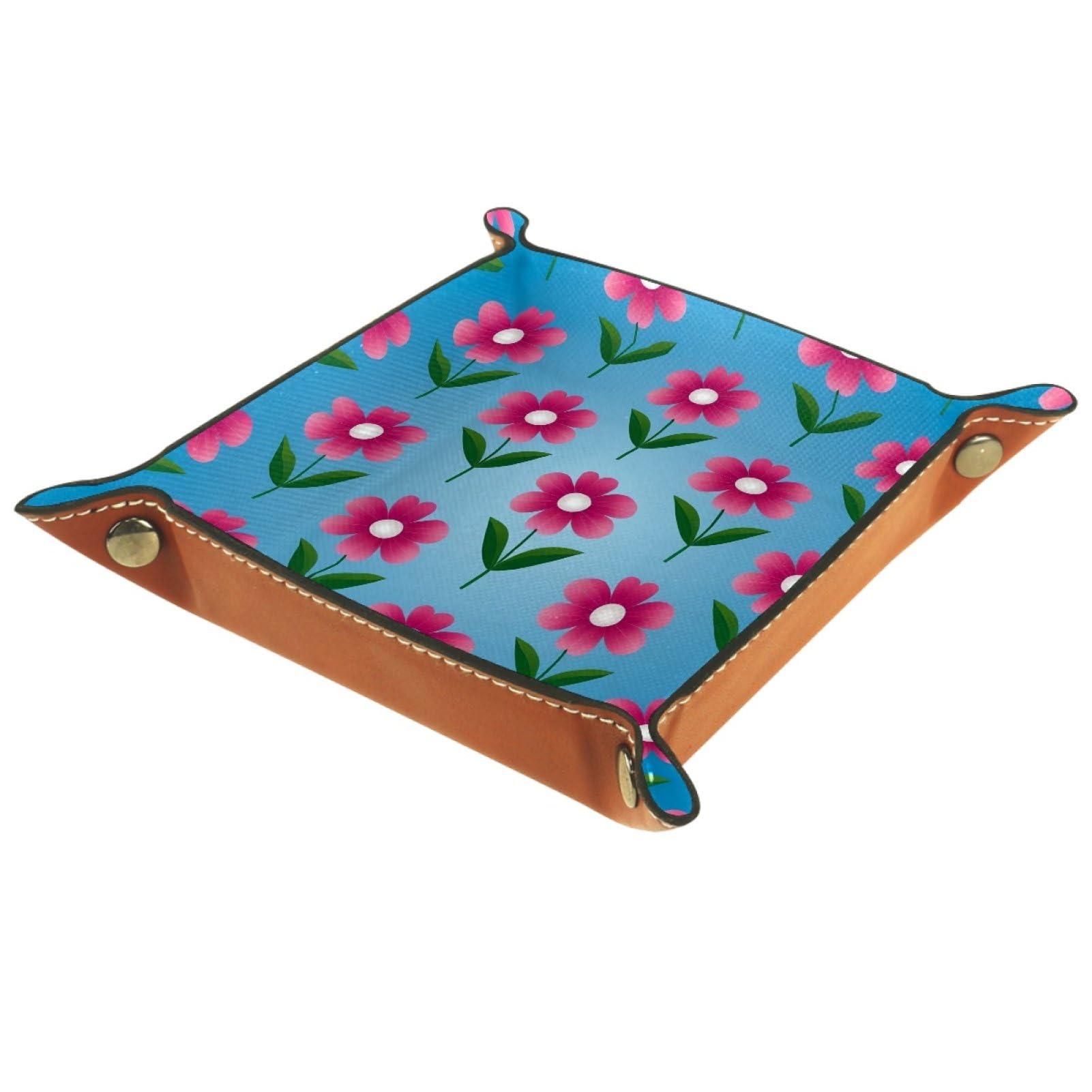 VAPOKF Floral Dice Tray, Folding Microfiber Leather Dice Holder for Dungeons and Dragons RPG Dice Gaming D&D and Other Table Games