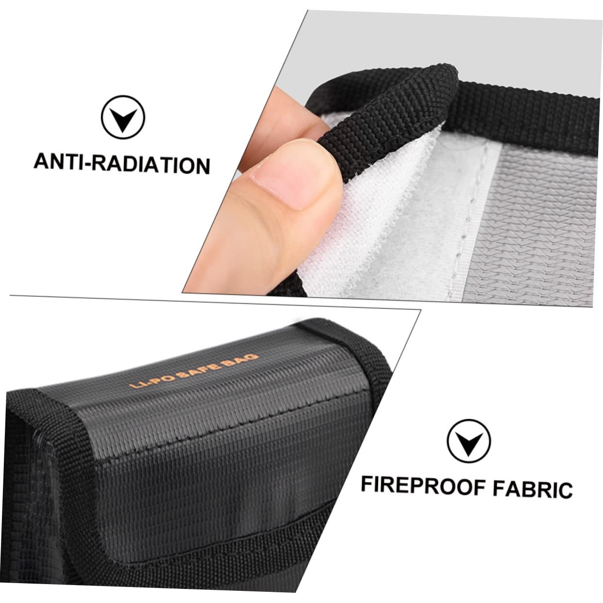 Toyvian 2pcs Fireproof Battery Bag for Quadcopter Double Slot Protective Pouch Hook and Closure Random Color Lightweight Design