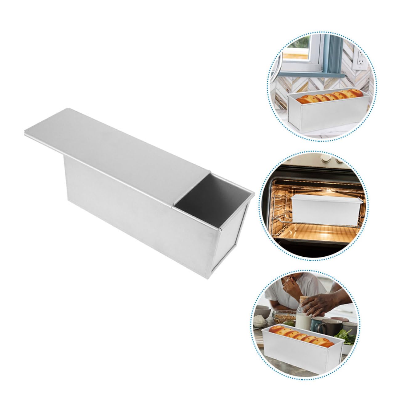 ULTECHNOVO Toastkasten aus Aluminiumlegierung Antihaftbeschichtet Backform mit Deckel für Toastbrot Backzubehör Küchenform