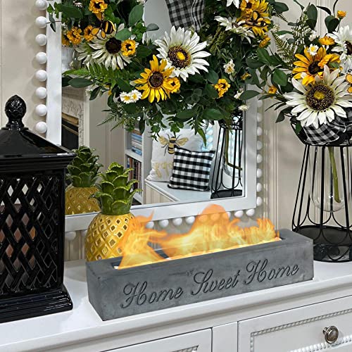 Hpoeude Portable Concrete Fireplace,Indoor Tabletop Fireplace, Mini Outdoor Fire Pit #TOP5