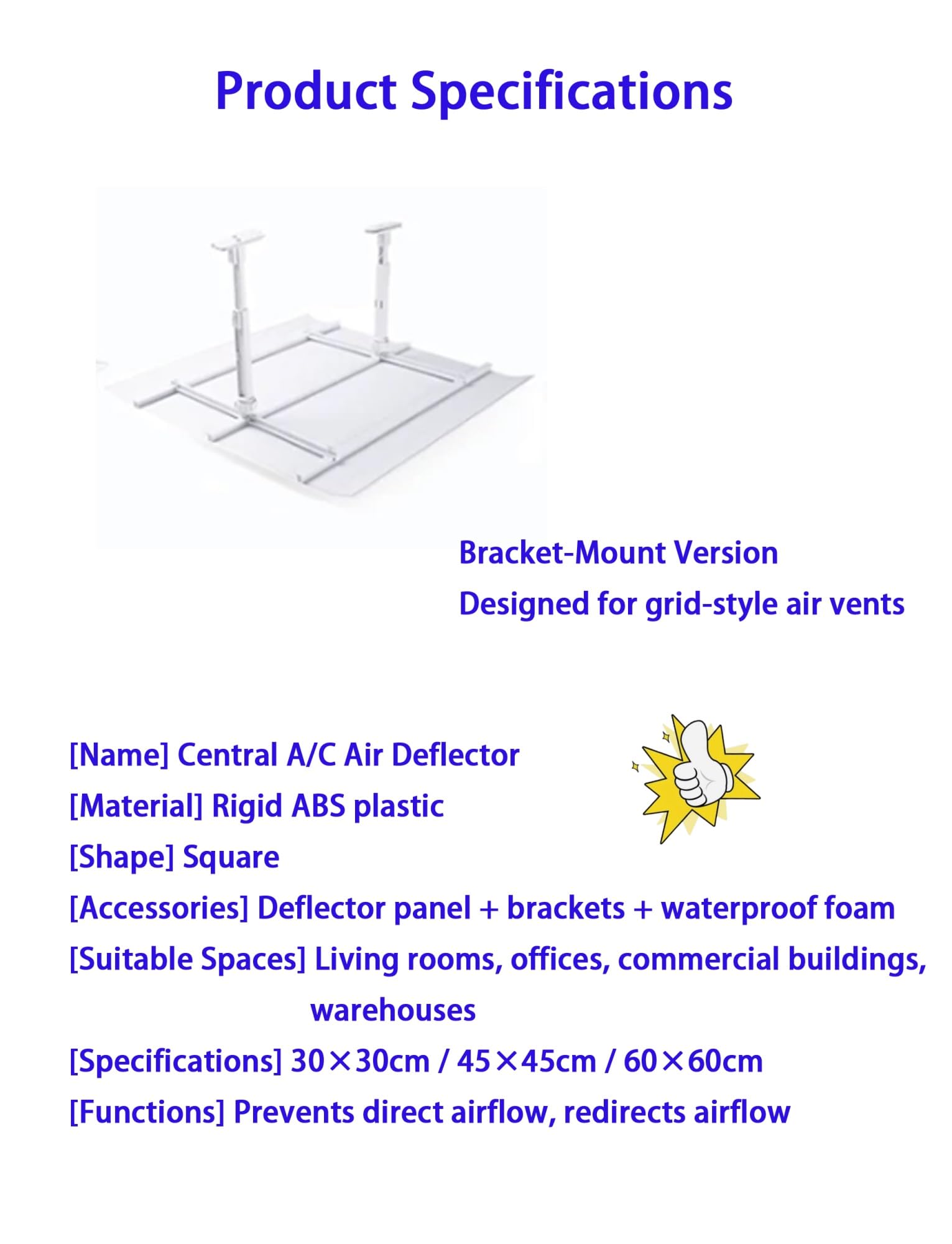 Quadratischer Decken-AC-Deflektor aus ABS