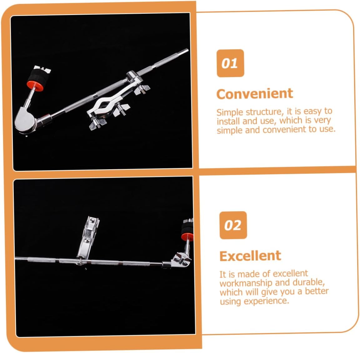 KESYOO 1Set Adjustable Drum Extension Clamp Holder Sturdy Cymbal Boom Arm with Durable Construction for Easy Installation and Use for Drummers and Percussionists
