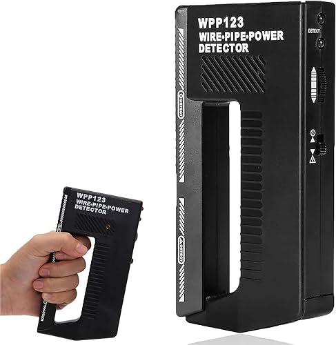WPP123 Wire Pipe Power Detector, Multifunctional Handheld Small Metal Detector, wall Stud Finder, ac Tools with LED & Sound Alerts, Adjustable Sensitivity (Black)