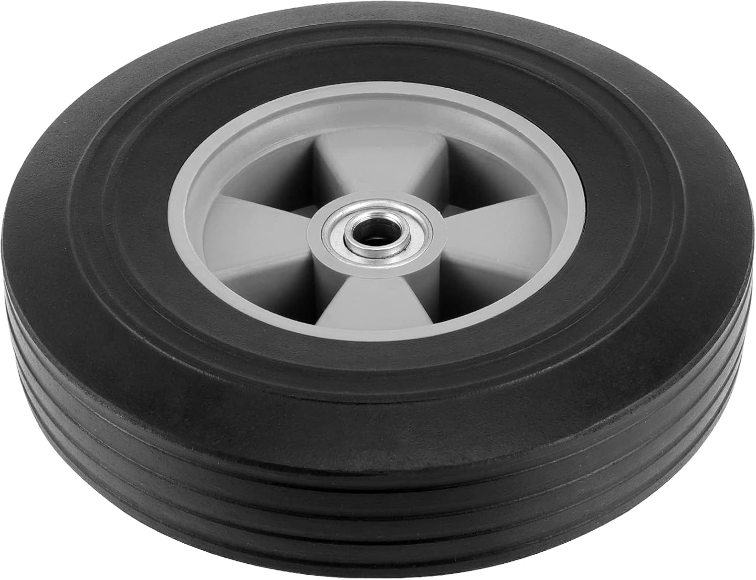 2 Pack 10 Inch Solid Rubber Tire, 5/8 Inch Axle Size Hand Truck Wheels Replacement Tires for Hose Cart, Garden Cart, Dolly Cart, 330 lb Load Capacity1