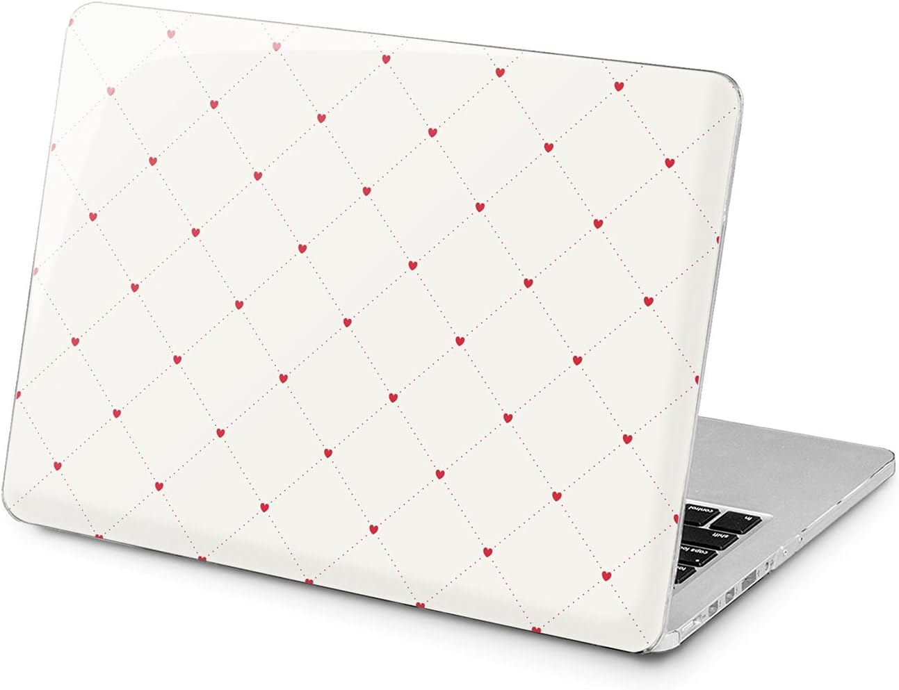 Hard Case Compatible for MacBook Pro 16 14 M3 M2 2023 M1 Pro 13 2022 Air 13 2021 Retina 2020 Mac 11 12 Cute Print Hearts Trendy Cover Simple White Design Protective Laptop Feminine Adorable