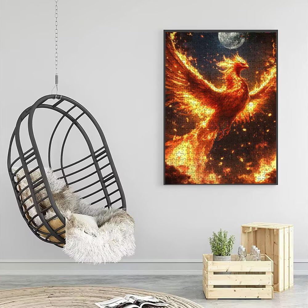 Puzzle 5000 sztuk, Ogień Feniks 3D Puzzle dla dorosłych wymagające, artystyczne puzzle edukacyjne, zabawne i stymulujące dekoracyjne puzzle dla rodziny, prezent i dekoracja ścian DX0YL6-461