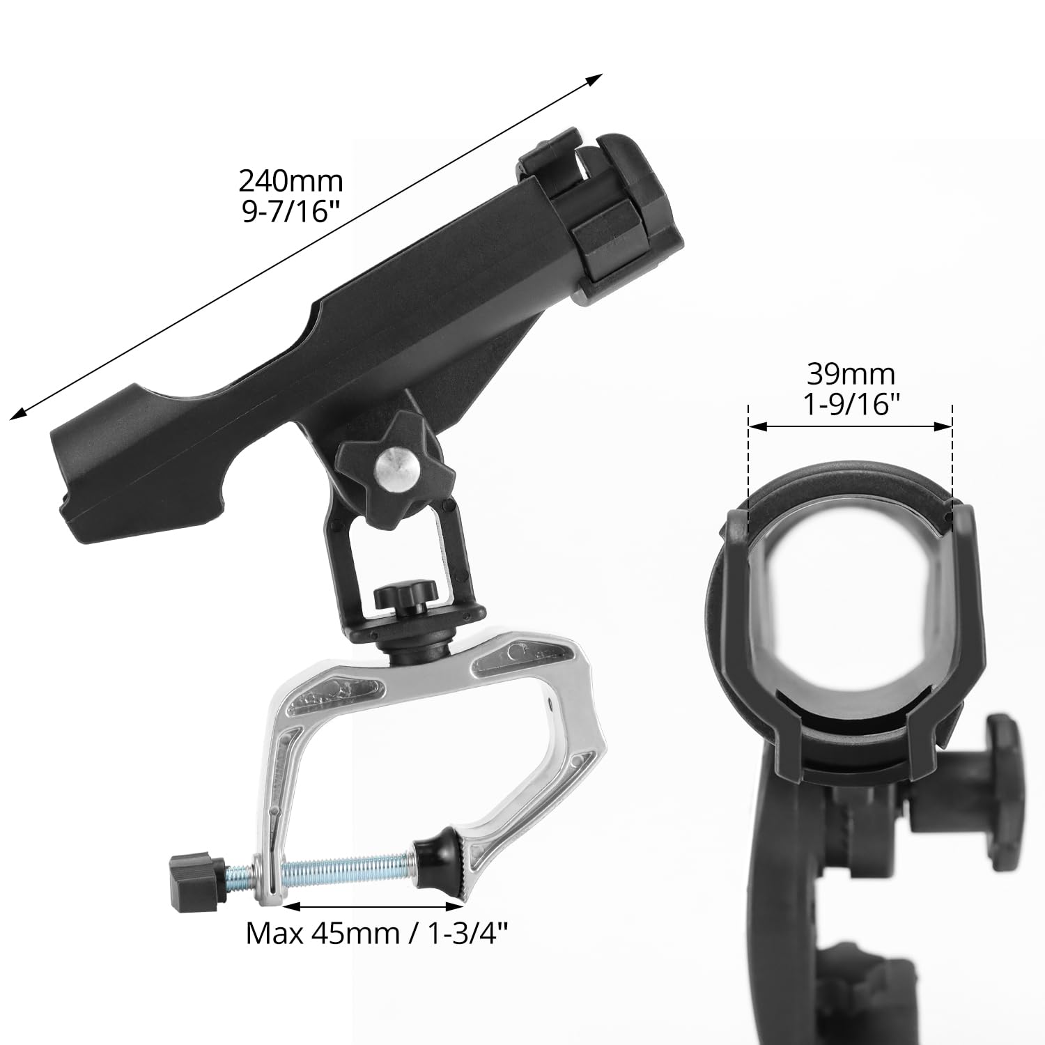 QWORK Pack de 2 portacañas de Pescar para embarcaciones, Ajustables 360 Grados