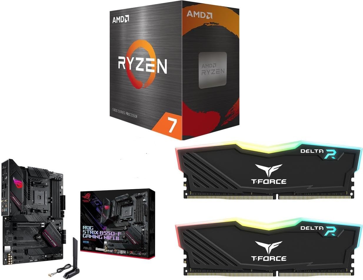 Newegg CPU Motherboard Memory Combo -Ryzen 7 5800XT Bundle with ROG Strix B550-F Gaming WiFi II and T-Force Delta RGB 16GB (2 x 8GB) DDR4 3200