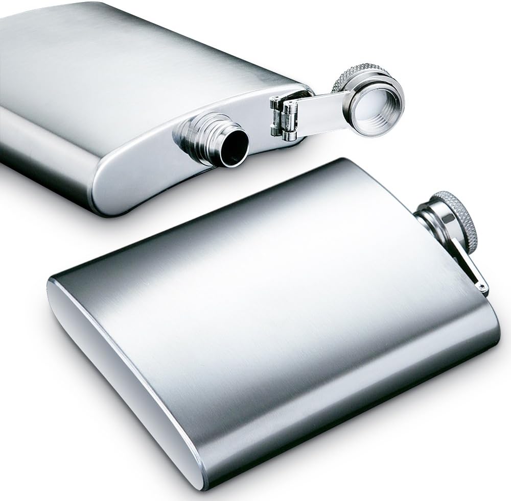maxin 2 Packs Hip Flask with Funnel, 5oz and 8 oz tainless Steel Leak Proof Liquor Hip Flasks with Funnel for Storing Whiskey,Alcohol, Rum and Vodka