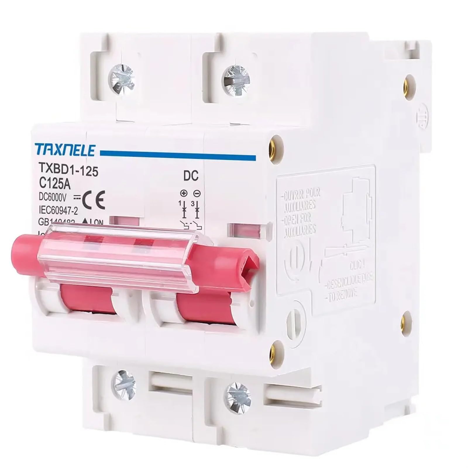 Mini wyłącznik słoneczny 2P DC 600V, wyłącznik akumulatora 125A 100A DC MCB do systemu fotowoltaicznego PV(80A)