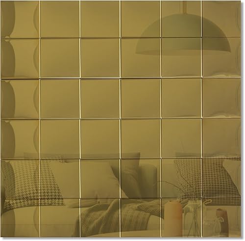 Yipscazo 10 hojas de espejo de metal para despegar y pegar contra salpicaduras para cocina, acero inoxidable dorado para salpicaduras para baño,