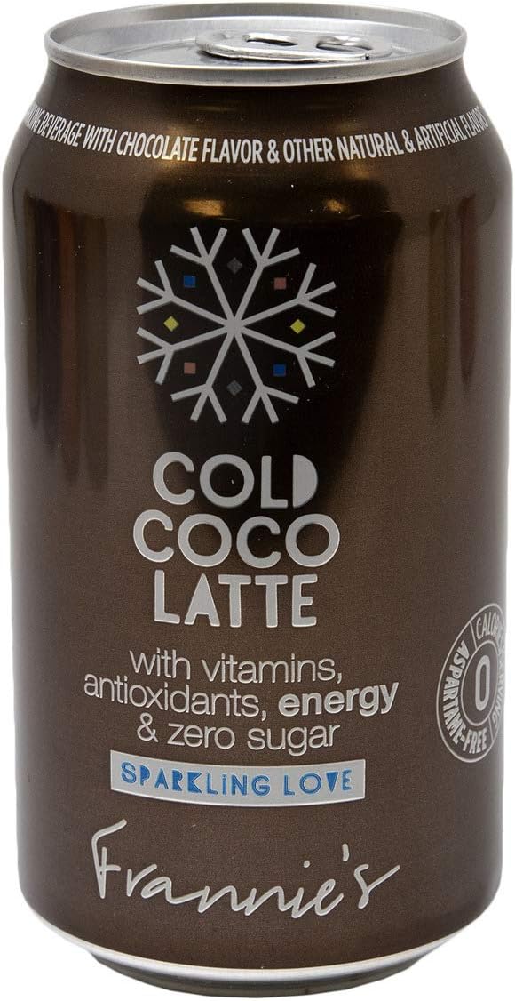 Frannie’s Sparkling Cold Coco Latte, Protected With High-Density Foam, 12 Oz. (12 Ounce (Case of 24))