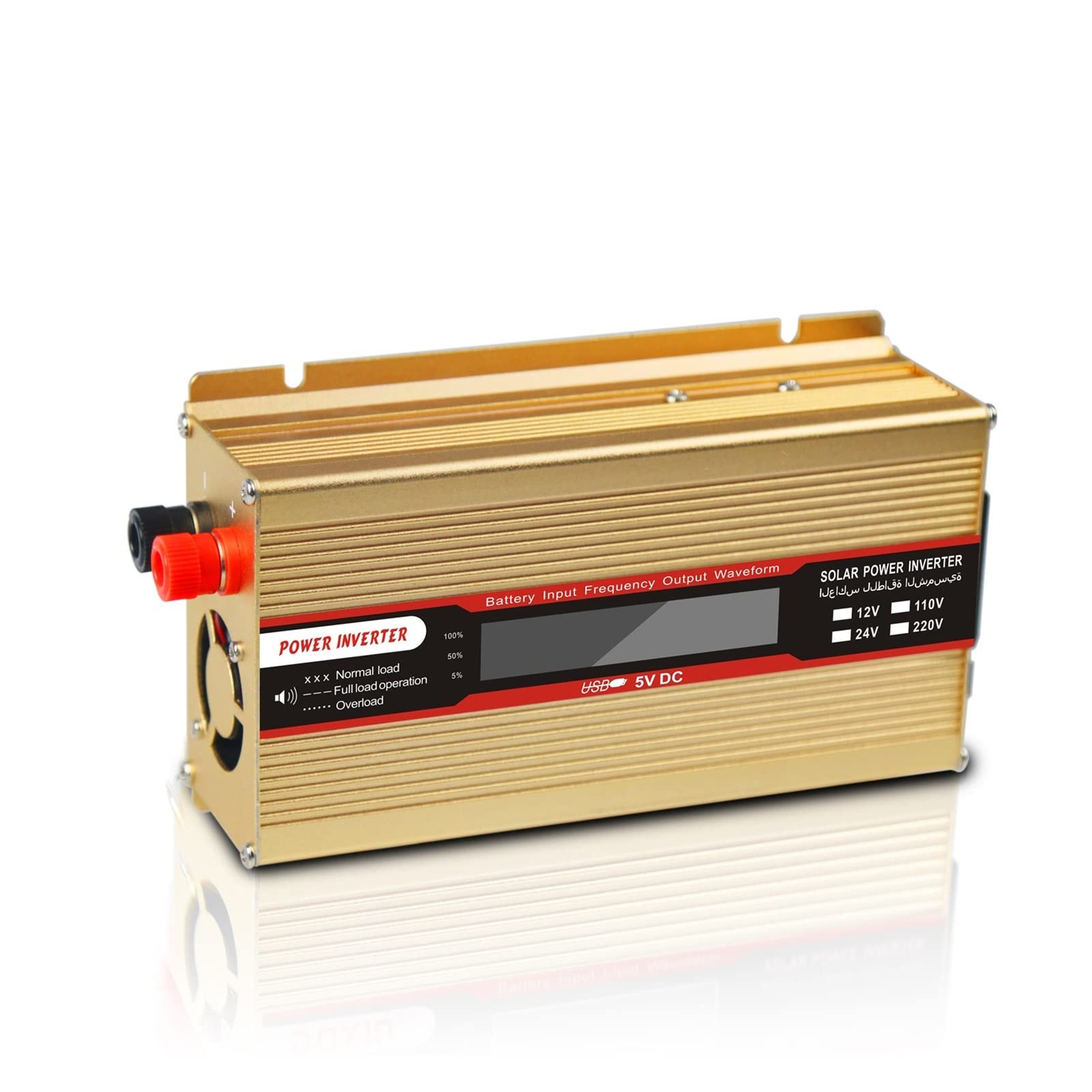 Inversor De Coche, 1500W Inverter Inverter Inverter Dual USB Cargador Inversor Solar Convertidor de energía Full Power RV Convertidor de Carga