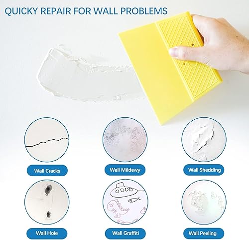 Drywall Repair Kit,Drywall Hole Patch Repair Kit,Wall Spackle Paste 9.8OZ to Fix Wall Surface Holes and Creak Damage with White Wall Repair Putty,Scraper,Sanding Pad Fill Quick and Easy Solution(8-in-1 SET (1 Can of Spackle))